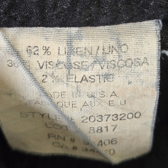 THEORY 62% Linen Blend Black  Pants Mid Rise Wide Leg Trousers Size 10 - Picture 15 of 16